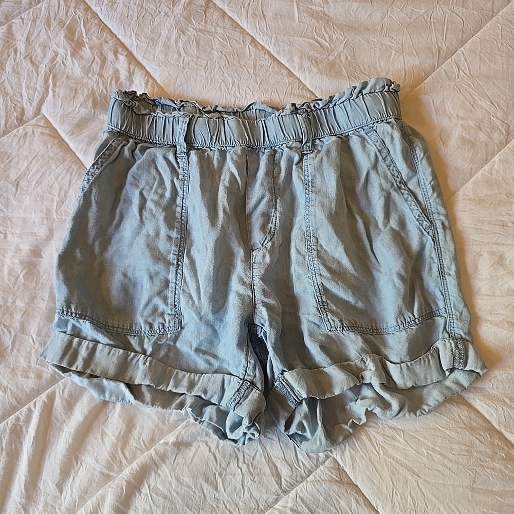 Aerie High Waist Denim Blue Shorts Size Xs